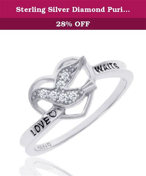 Sterling Silver Diamond Purity Dove And Heart Ring 115ctw Size 7