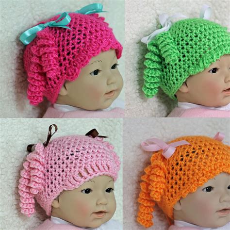 Crochet Baby Hat Pattern Cute Girls Character Hat Etsy
