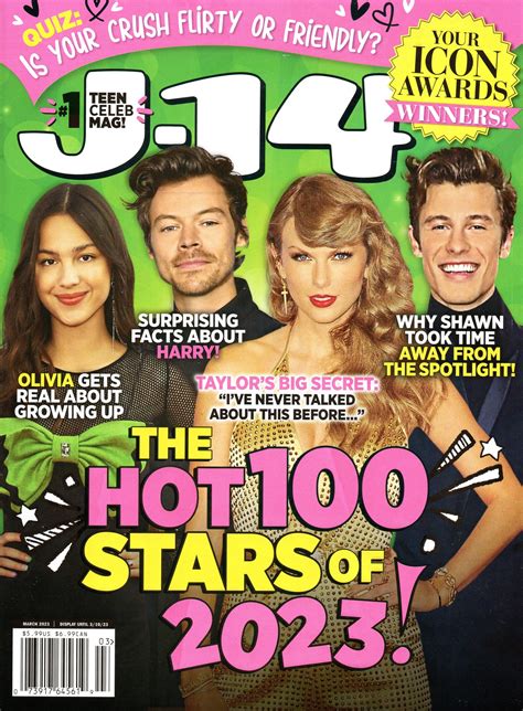 J 14 Magazine March 2023 Olivia Rodrigo Harry Styles Taylor Swift Shawn