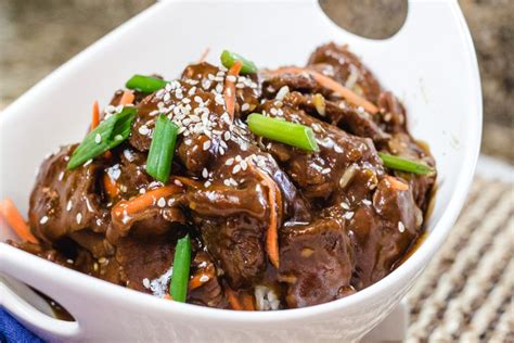 Chang's menu item featuring tender beef with a slightly sweet garlic and ginger sauce. Mongolian Beef | Devour Dinner Mongolian Beef Recipe (With ...