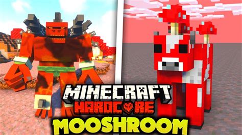 I Survived 100 Days As A Mooshroom Cow In Hardcore Minecraft Minecraft Videos