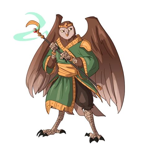 OC Art Drew My Owl Aarakocra NPC Prince Tyton DnD Character Art Dnd Art Character Design
