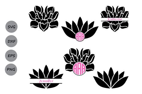 Lotus SVG cut files, Lotus Monogram svg, Lotus Flower svg, Lotus Yoga