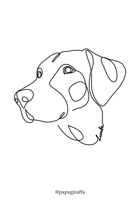 Commission Dog Portrait Tattoo Design Pet Line Art Dog Line Drawing
