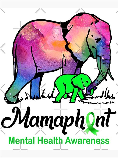 Mental Health Mom Elephant Mamaphant Mental Health Awareness Poster For Sale By Racheslie