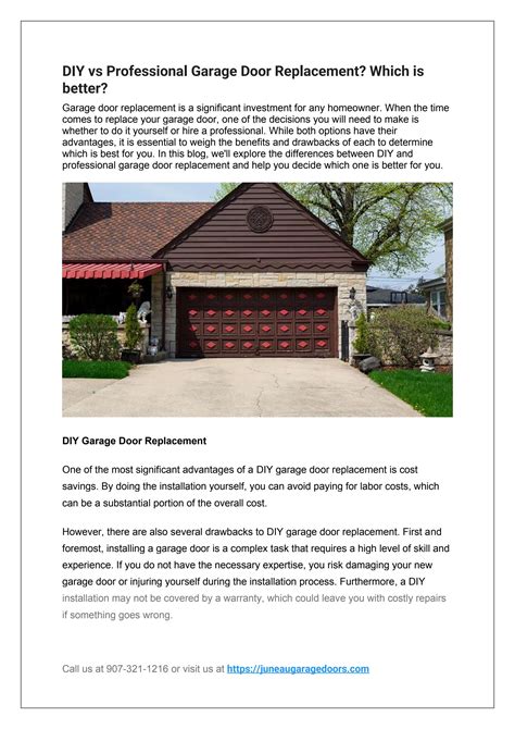 Diy Vs Professional Garage Door Replacement Which Is Better By Juneau