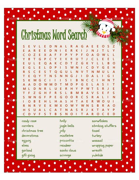 Printable Christmas Word Searches Make A Puzzle With The Best Word