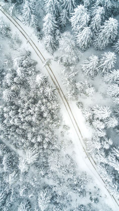 Download Wallpaper Aerial Winter Landscape 1242x2208