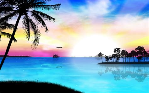 Free Download Similiar Tropical Beach Sunset Hd Wallpaper Keywords 1920x1080 For Your Desktop