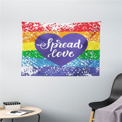 Pride Decorations Tapestry Spread Love Hand Writing Heart Icon Gay
