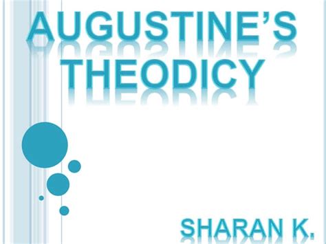 Augustines Theodicy Ppt