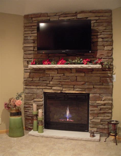Stone Fireplace With Mounted Tv Tile Contractor Creative Tile Works