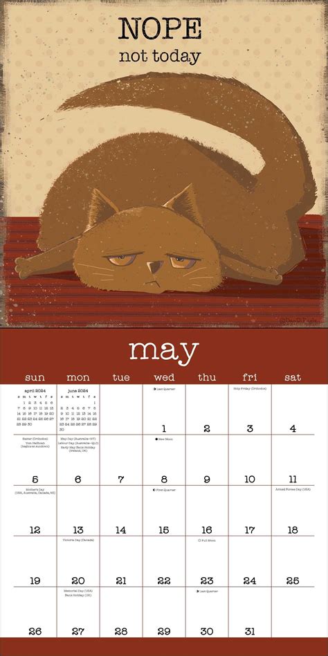 Free Printable Cat Calendar 2024 Afton Shauna