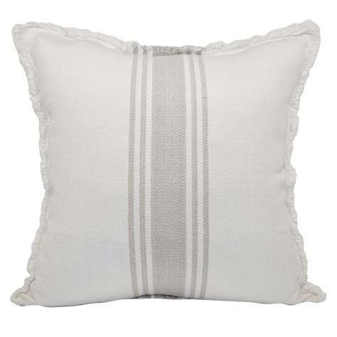 Khaki Stripe Throw Pillow With Fringe 27 Square At Home