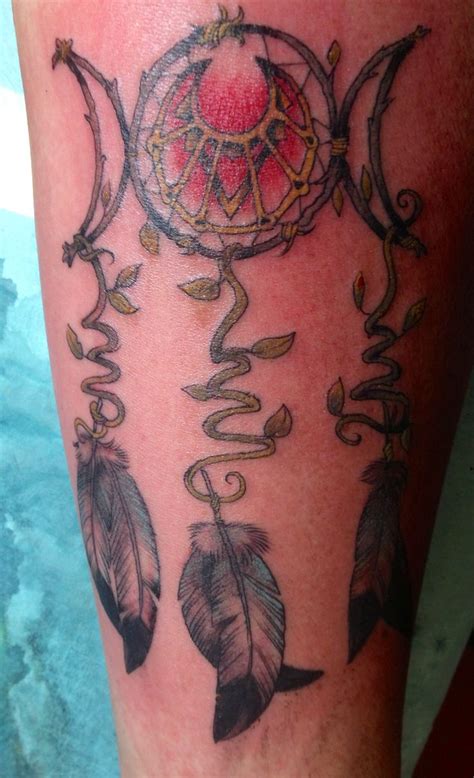 Dream Catcher Tattoo With Triple Moon With The Iroquois