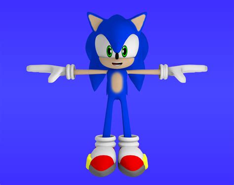 Sonic The Hedgehog Blender Model T Pose By Johnbuhr On Deviantart