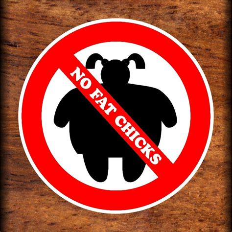 Set Of No Fat Chicks Warning Sign Stickers Decals Full Etsy
