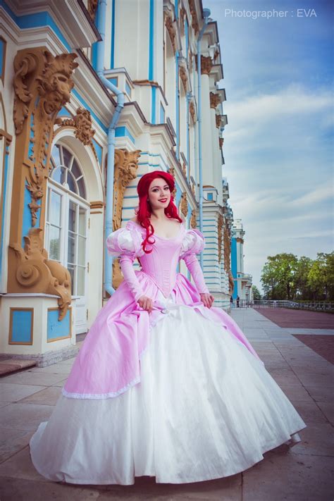 Ariel Pink Dress Disney Princess Cosplay Adult Costume Etsy