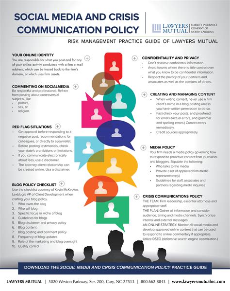 Social Media And Crisis Communications Policy Infographic Lawyers