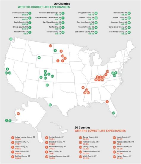 Life Expectancy In The US By State Infographic Map Life Expectancy