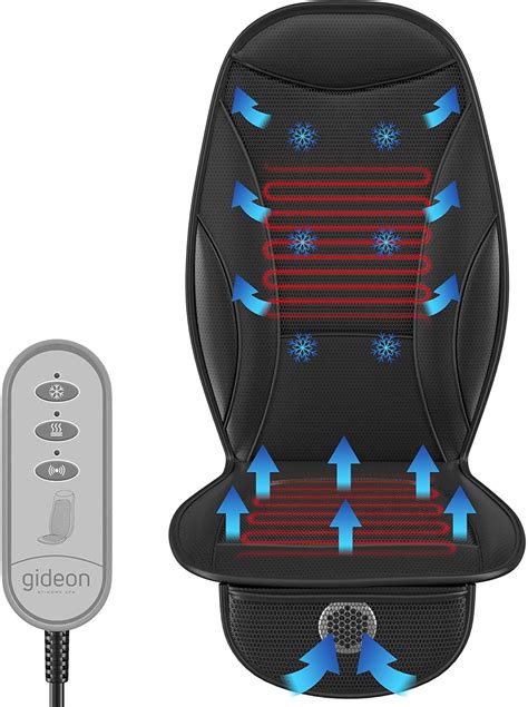Gideon Car Seat Massager With Heating And Cooling Luxury Seat Cushion Cover Includes 12v