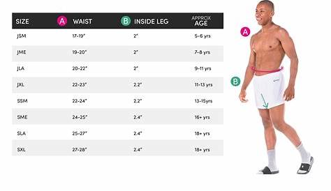Mens shorts size guide — Quatro Apparel Inc