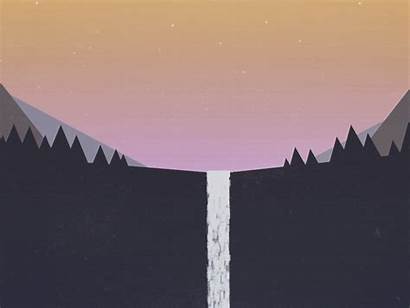 Minimal Waterfall Dave Chenell Sunset Gifs Animation