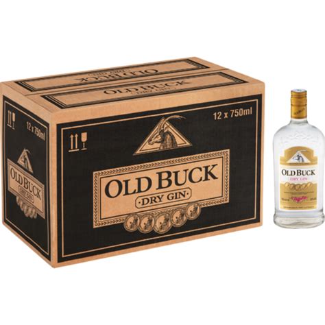 Old Buck Dry Gin Bottle 12 X 750ml Gin Spirits And Liqueurs Drinks Checkers Za