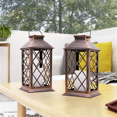 Abble Inc 13 Solar Powered Outdoor Lantern With Electric Candle