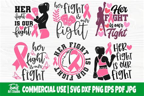 Her Fight Is Our Fight Svg Cancer Svg Graphic By Tonisartstudio
