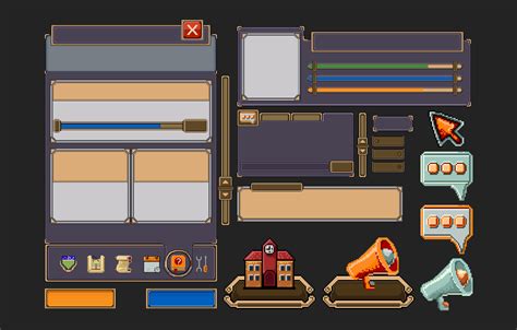 Artstation Pixel Art Ui Screens Elements And Icons For School Themed