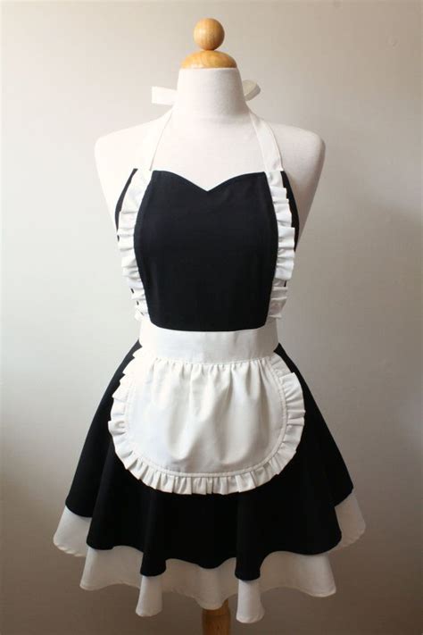 French Maid Apron Sweetheart Neckline Mimi Full Apron Etsy Ropa Y Accesorios Como Hacer