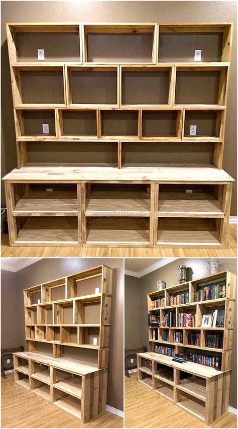 Ideas With Repurposed Reclaimed Wooden Pallets Bookshelves Diy