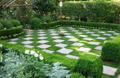 Garden Chess Or Checkers Board With Grass And Patio Blocks Easy