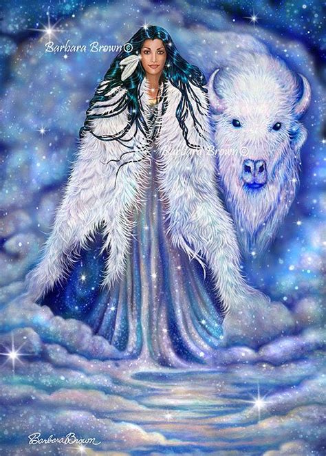 White Buffalo Woman Maiden Southwest Native Art By Barbara Brown