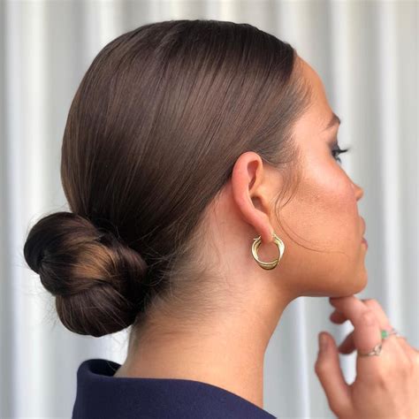 nak hair on instagram “sleek and chic with this low bun via sarahneillhair 💕💕 hairstyle