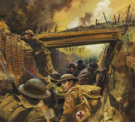 Painting Of Battle In The Trenches Of World War 1 War Paintings Pinterest Search World