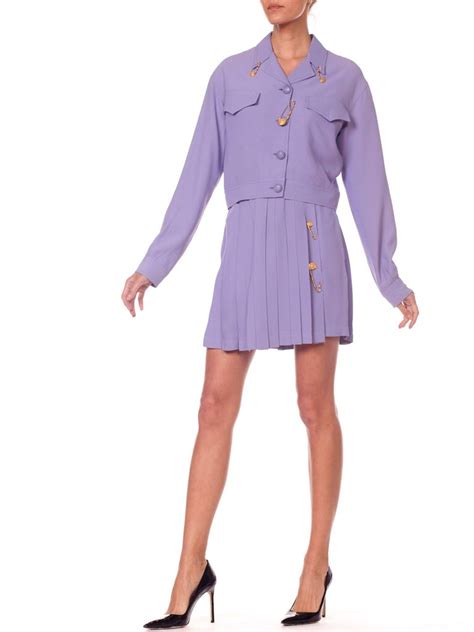 Gianni Versace Periwinkle Lilac Safety Pin Suit For Sale At 1stdibs