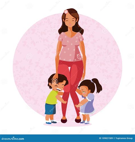 Happy Mothers Day Cartoon Stock Vector Illustration Of Greeting