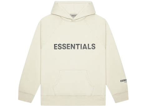 FEAR OF GOD ESSENTIALS 3D Silicon Applique Pullover Hoodie Buttercream ...