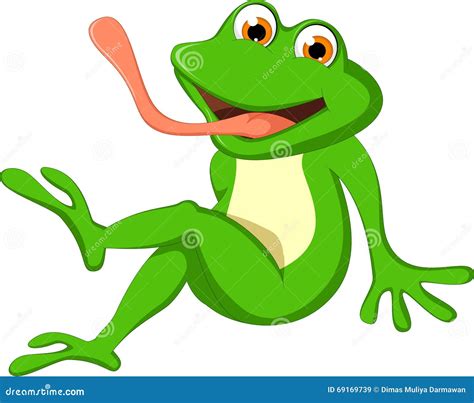 Cute Cartoon Frog Sitting Stock Illustration Illustration Of Excited