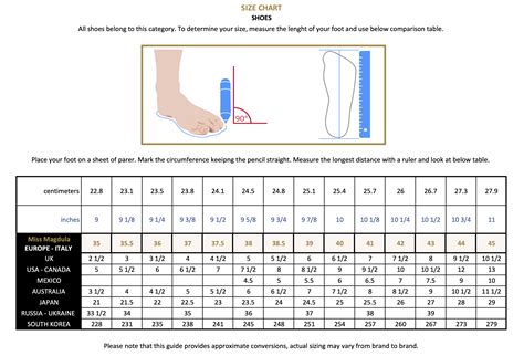 Women S Foot Size Chart Printable You May Need To Uncheck Page Scaling