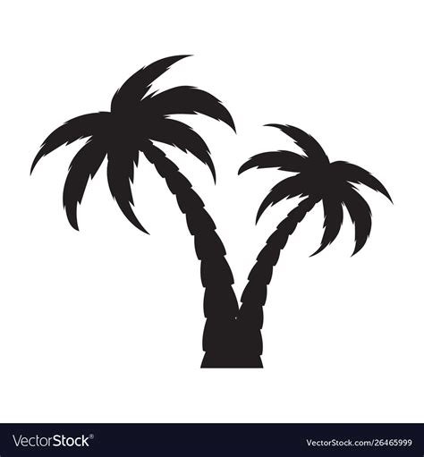 Simple palm tree silhouette Royalty Free Vector Image