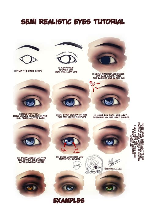 Tutorial Semi Realistic Eyes Sorasama 일러스트 메디방medibang