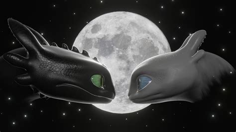 Httyd Toothless And Light Fury Wallpaper The Hidden World 5k Toothless