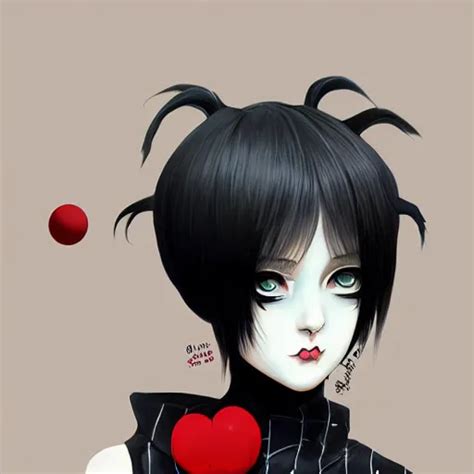 Portrait Of An Anime Goth Clowngirl Painted By Ilya Stable Diffusion