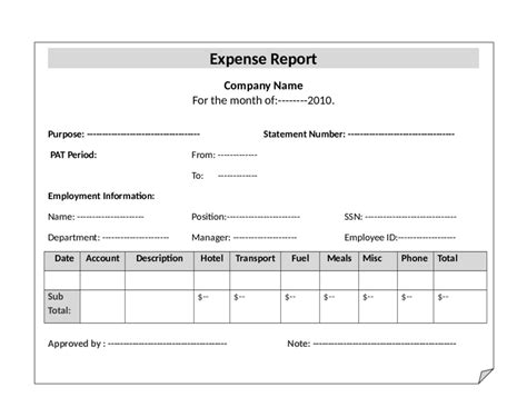 2022 Expense Report Form Fillable Printable Pdf And Forms Handypdf
