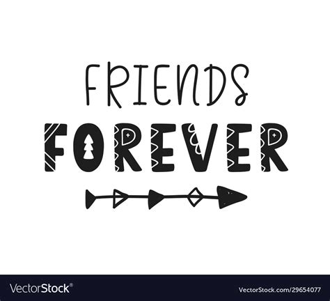 Friends Forever Lettering Isolated On White Vector Image