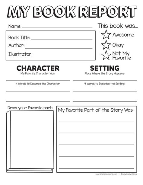 Free Printable First Grade Book Report Templates
