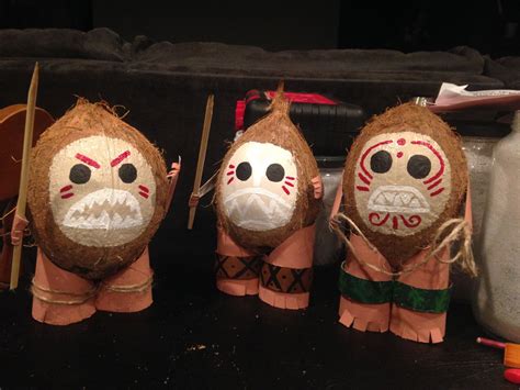 I Made These Kakamora Coconuts With Acrylic Paint Faces And Toilet